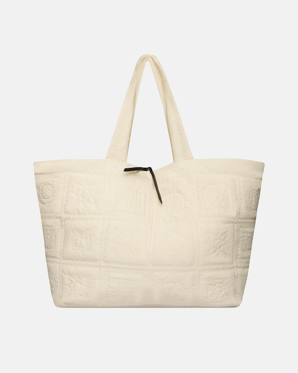 nanushka Symbol - Quilted Tech-Poplin Tote - Creme