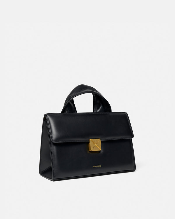 Nanushka The SANDI Lock - Top Handle Bag - Black