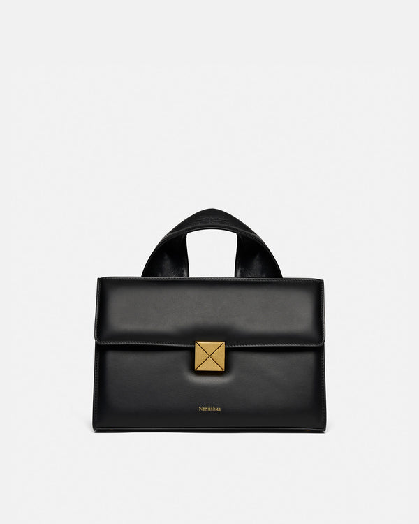 nanushka The SANDI Lock - Top Handle Bag - Black