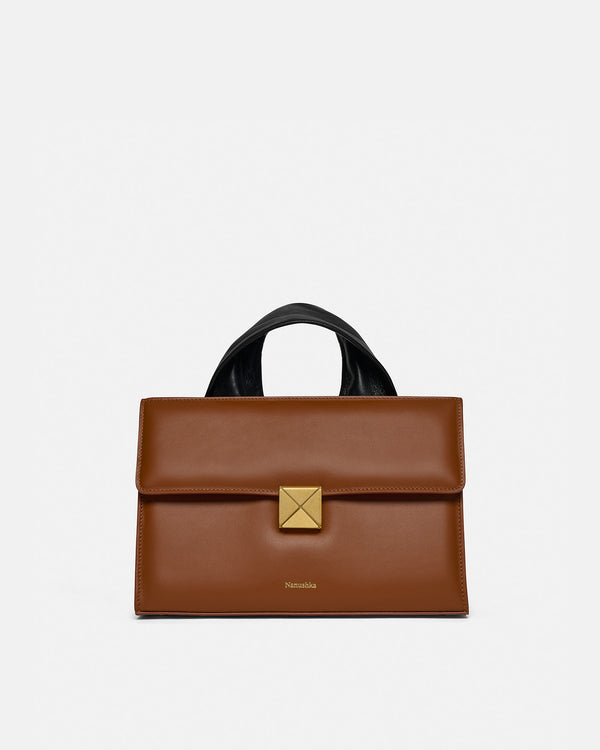 nanushka The SANDI Lock - Top Handle Bag - Tan