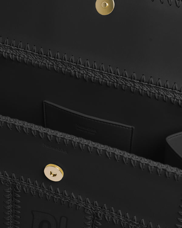 Nanushka The SANDI Symbol - Top Handle Bag - Black