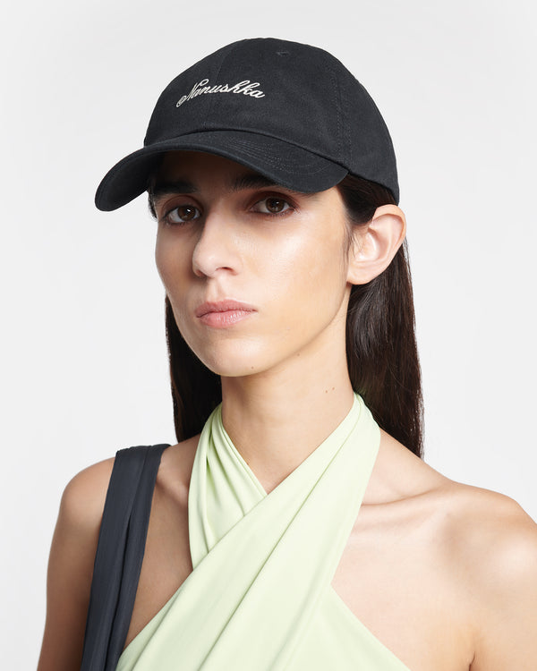 Nanushka Val - Calligraphy Baseball Cap - Black