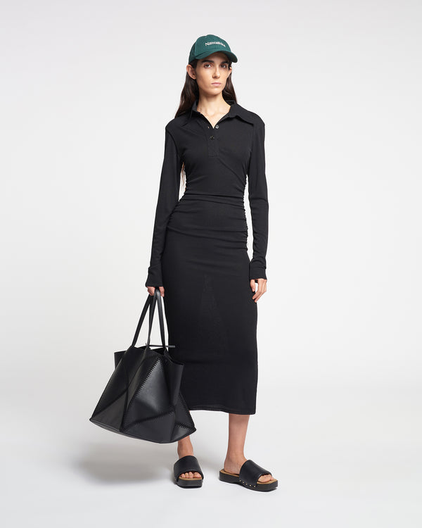 nanushka Verity - Mesh Jersey Shirt Dress - Black