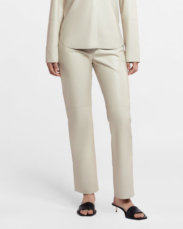 Nanushka Vinni - Okobor™ Alt-Leather Pants - Creme