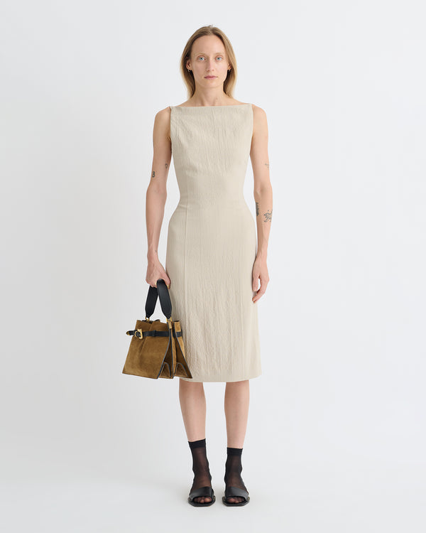 Nanushka Vittoria - Seersucker Suiting Dress - Sand