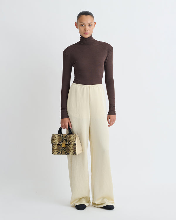 Nanushka Nayeli - Mesh Jersey Long Sleeved Top - Dark Oak