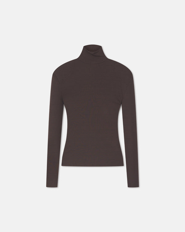 nanushka Nayeli - Mesh Jersey Long Sleeved Top - Dark Oak