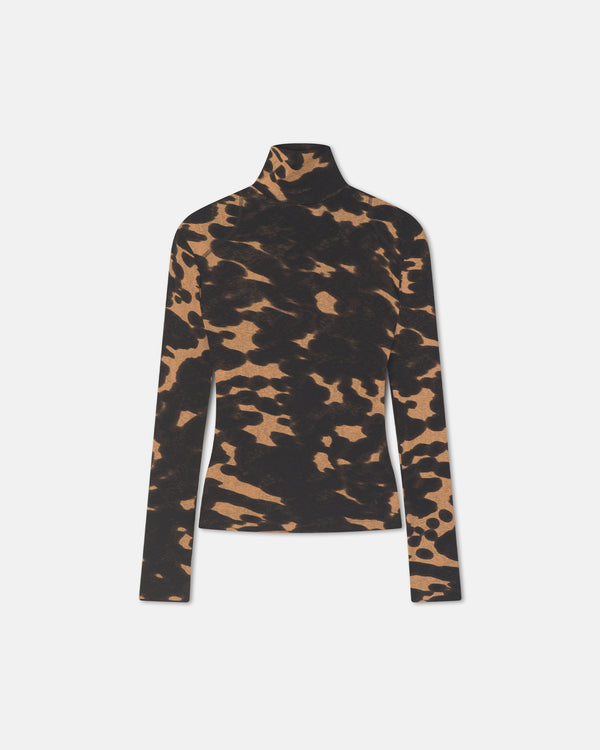 nanushka Nayeli - Mesh Jersey Long Sleeved Top - Midnight Mocha Apricot