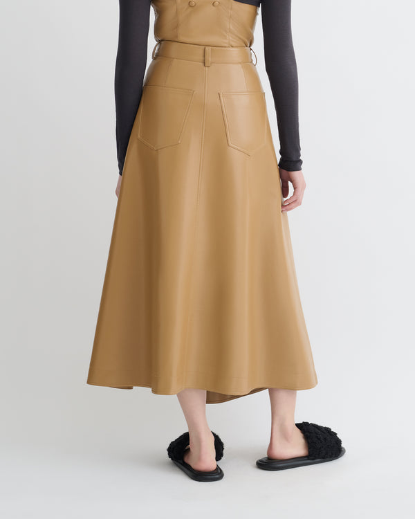 Nanushka Neith - Draped Okobor™ Alt-Leather Skirt - Oak
