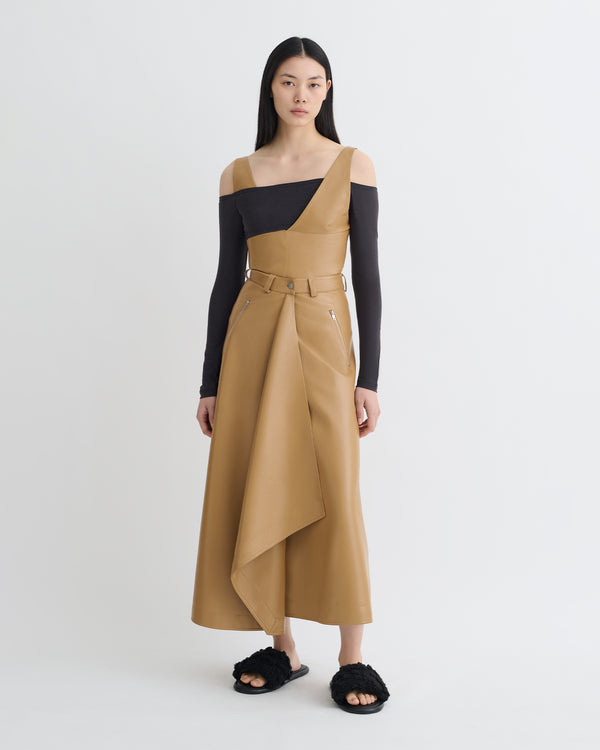 nanushka Neith - Draped Okobor™ Alt-Leather Skirt - Oak