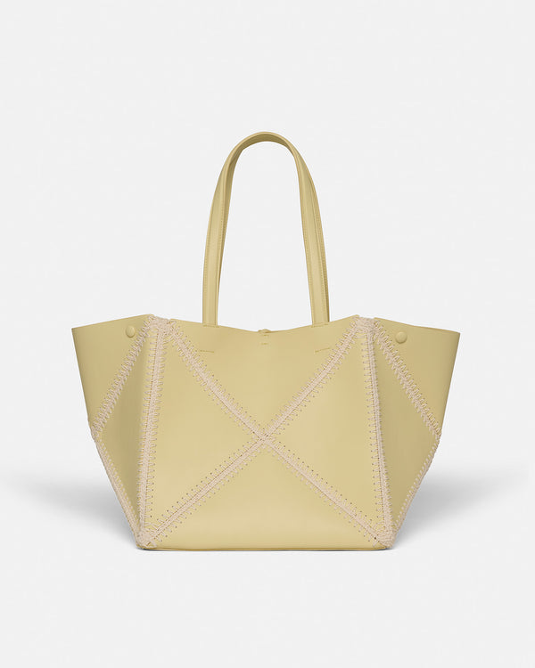 Nanushka Origami Tote - Alt-Nappa Crochet Tote - Moonbeam/Crème