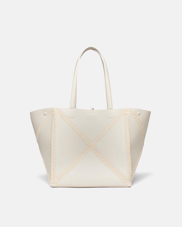 Nanushka Origami Tote - Alt-Nappa Crochet Tote - Off White/Crème