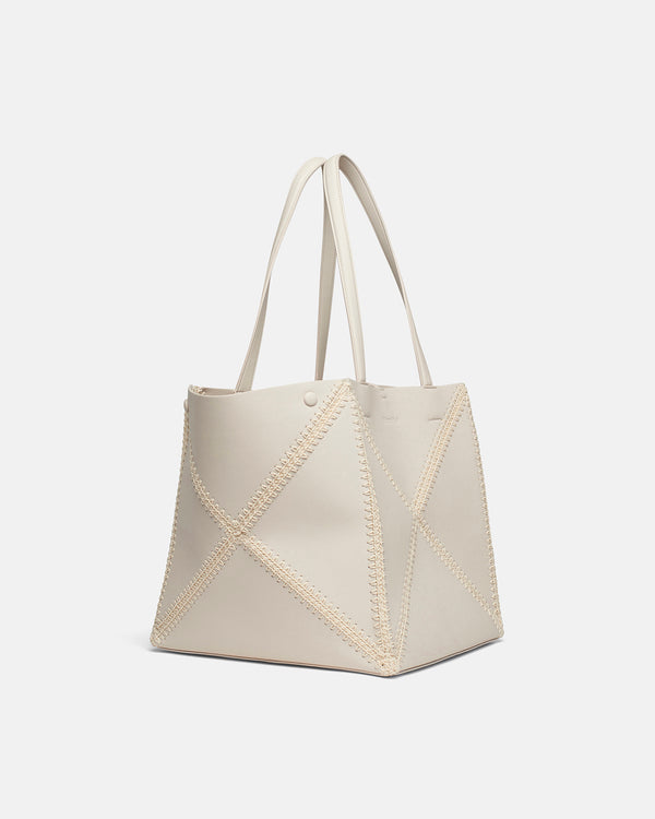 Nanushka Origami Tote - Alt-Nappa Crochet Tote - Off White/Crème
