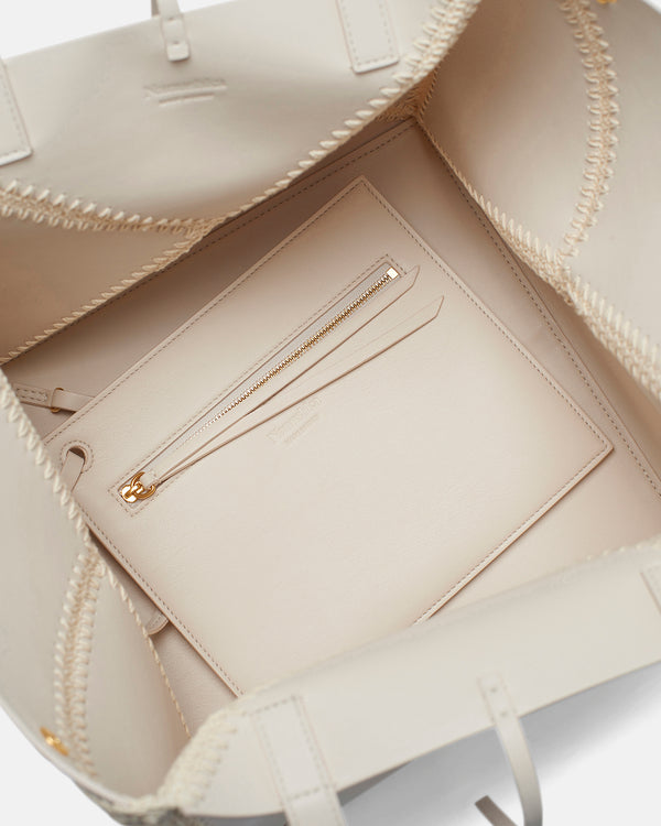 Nanushka Origami Tote - Alt-Nappa Crochet Tote - Off White/Crème