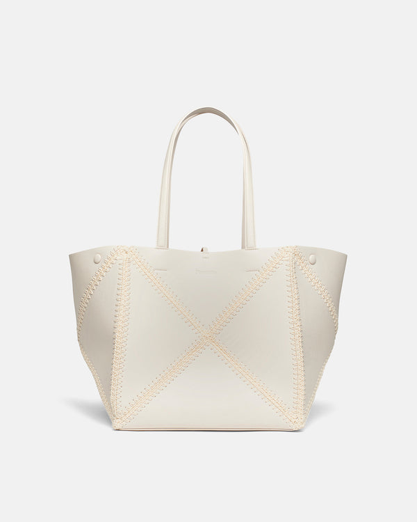 nanushka Origami Tote - Alt-Nappa Crochet Tote - Off White/Crème