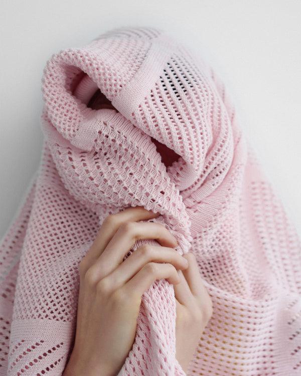 Nanushka Parake - Paper Crochet Polo Neck Dress - Symbol Pink