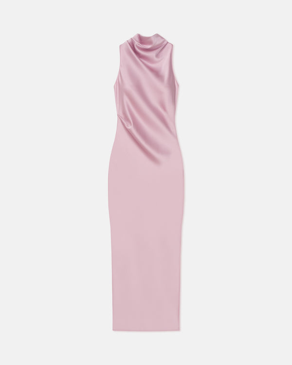 Nanushka Peregrine - Cowl-Neck Satin Midi Dress - Dusty Pink