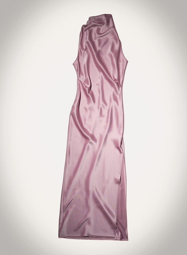 nanushka Peregrine - Cowl-Neck Satin Midi Dress - Dusty Pink