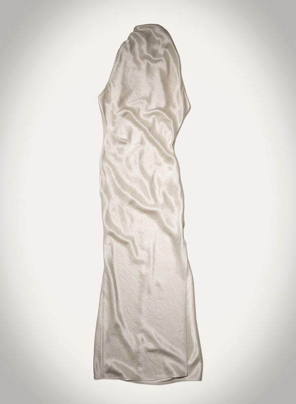 nanushka Peregrine - Cowl-Neck Washed Satin Midi Dress - Ecru