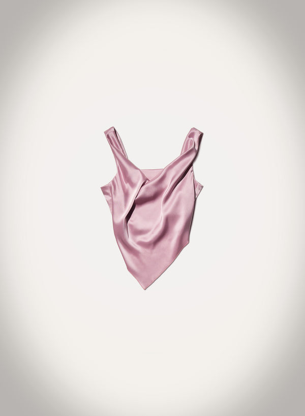nanushka Petra - Sleeveless Draped Slip Satin Top - Dusty Pink