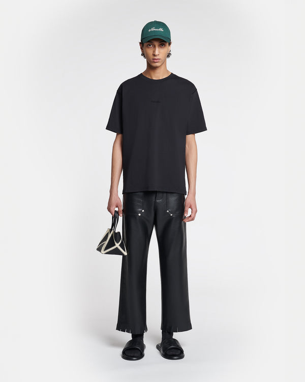 Nanushka Reece - Embroidered Cotton-Jersey T-Shirt - Black