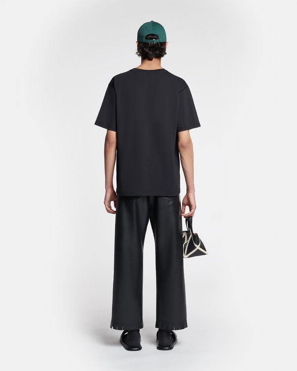 Nanushka Reece - Embroidered Cotton-Jersey T-Shirt - Black