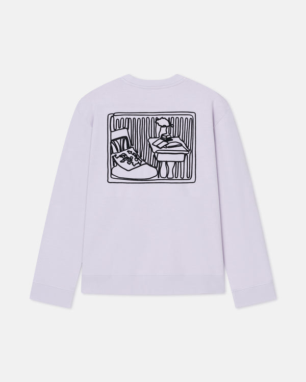 Nanushka Remy - Printed Cotton-Fleece Sweatshirt - Lilac/Black/Books