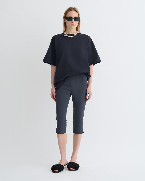 nanushka Saoirse - Paper Jersey Capri Pants - Dusty Blue