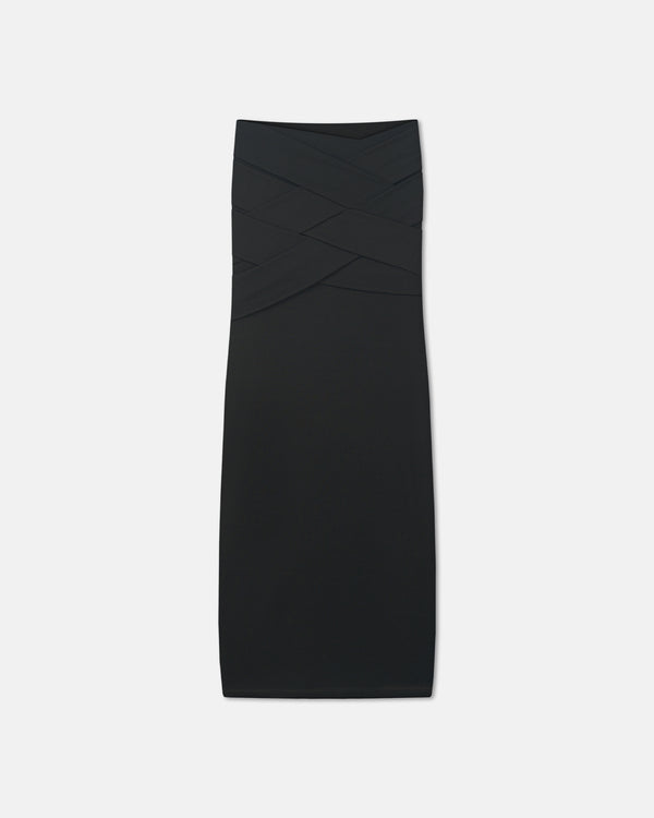 Nanushka Shanda - Draped Mesh Jersey Maxi Skirt - Anthracite