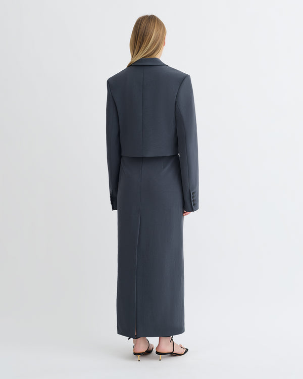 Nanushka Sinead - Cropped Paper Jersey Blazer - Dusty Blue