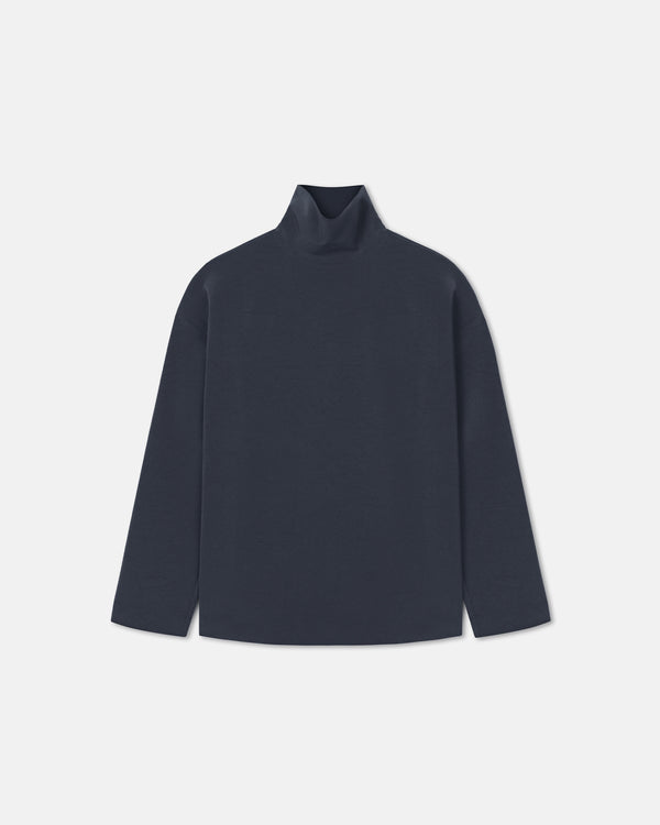 Nanushka Sitara - Paper Jersey Turtleneck Top - Dusty Blue