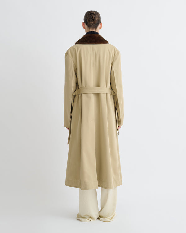 Nanushka Talbot - Bonded Trench/Faux Fur Coat - Beige/Brown
