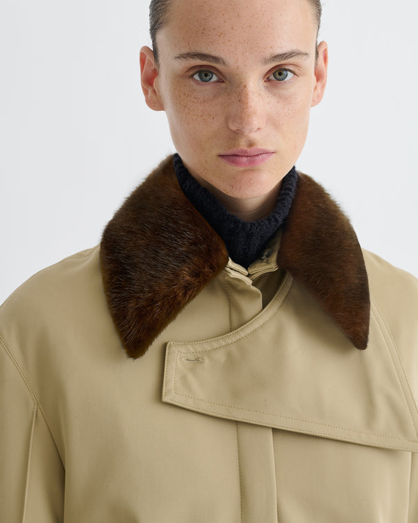 Nanushka Talbot - Bonded Trench/Faux Fur Coat - Beige/Brown