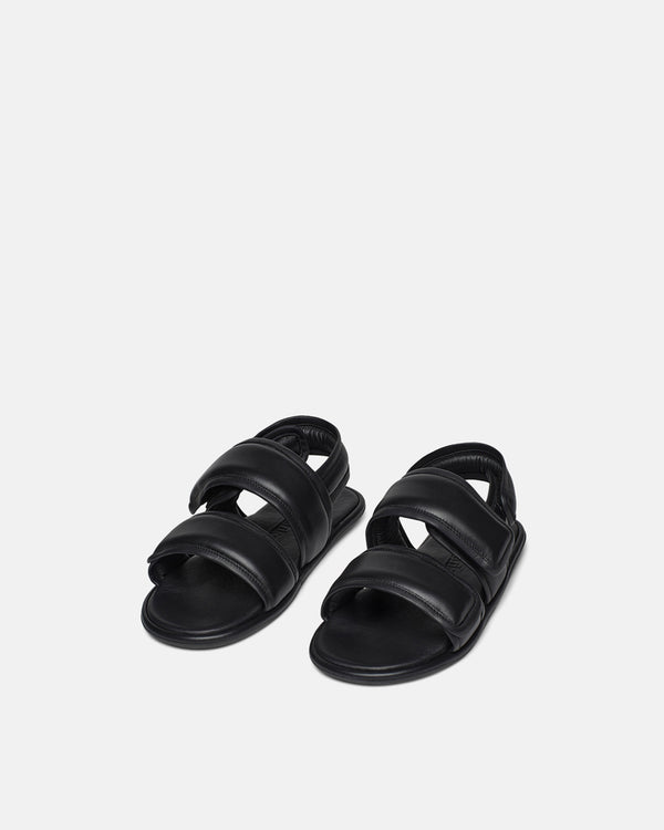 Nanushka Tarrus - Rounded Toe Padded Flat Sandals - Black