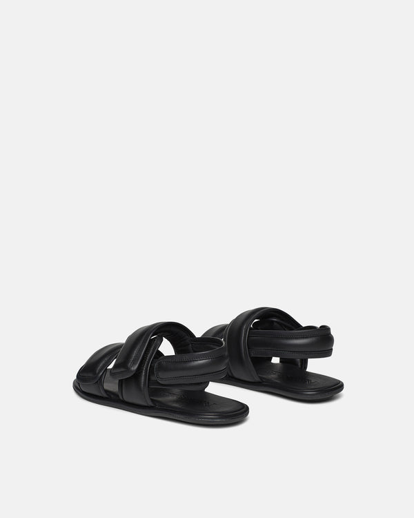 Nanushka Tarrus - Rounded Toe Padded Flat Sandals - Black
