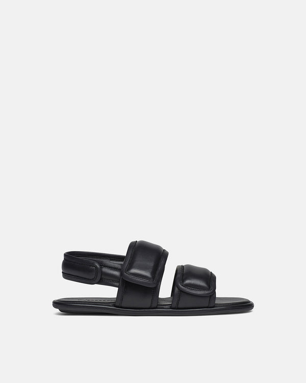 nanushka Tarrus - Rounded Toe Padded Flat Sandals - Black