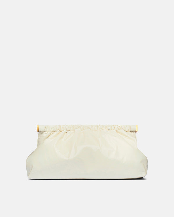 nanushka THE BAR CLUTH - Patent alt-leather clutch - Creme - Nanushka