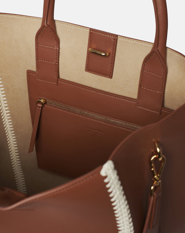 Nanushka The Compass Tote - Crochet Tote Bag - Tan/Crème