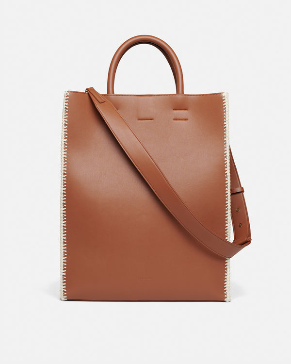 nanushka The Compass Tote - Crochet Tote Bag - Tan/Crème