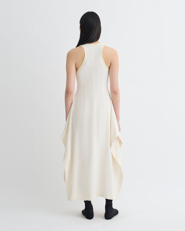 Nanushka Thoosa - Draped Crepe Melange Midi Dress - Creme