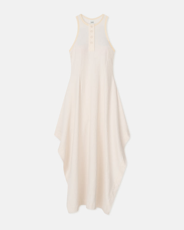 Nanushka Thoosa - Draped Crepe Melange Midi Dress - Creme