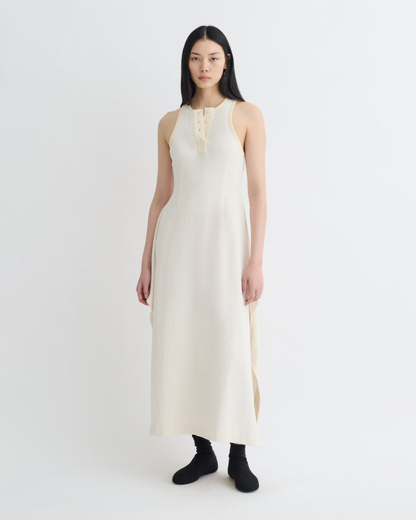 nanushka Thoosa - Draped Crepe Melange Midi Dress - Creme