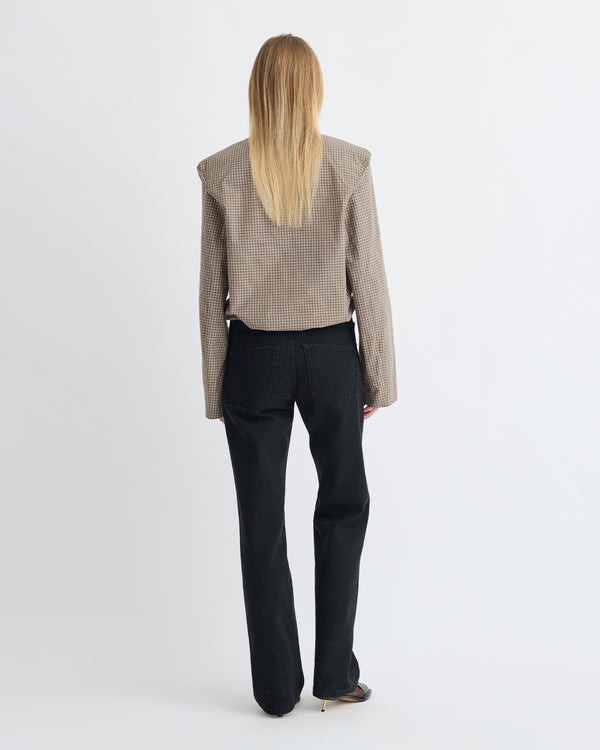 Nanushka Tristin - Checked Shirting Shirt - Brown/Creme