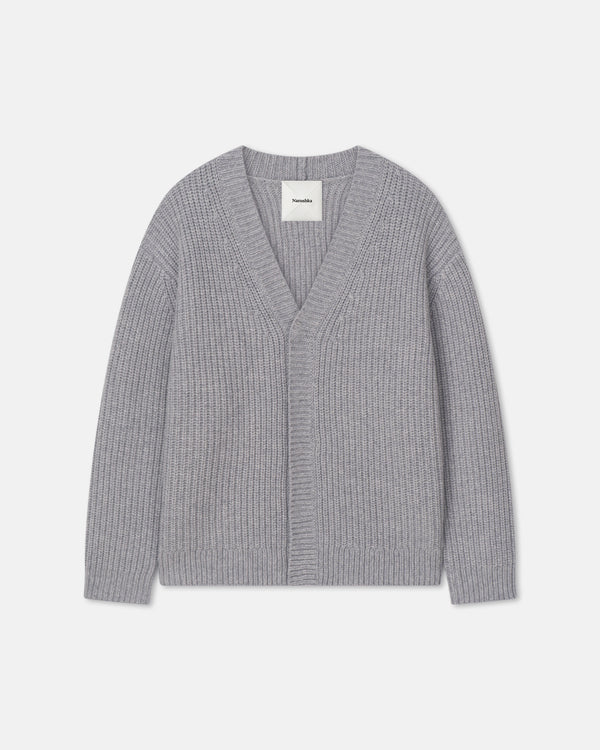 nanushka Varten - Merino and Cashmere-Blend Cardigan - Light Grey