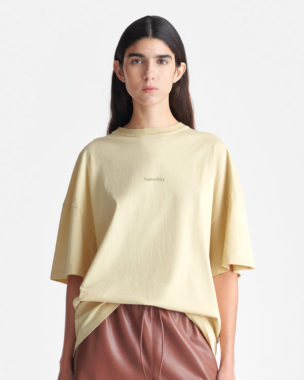 Nanushka Wren - Printed Cotton-Jersey T-Shirt - Creme/Gingerbread Heart