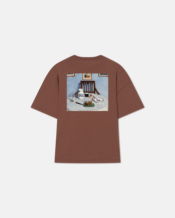 Nanushka Wren - Printed Cotton-Jersey T-Shirt - Rust/Poppyseed Cake