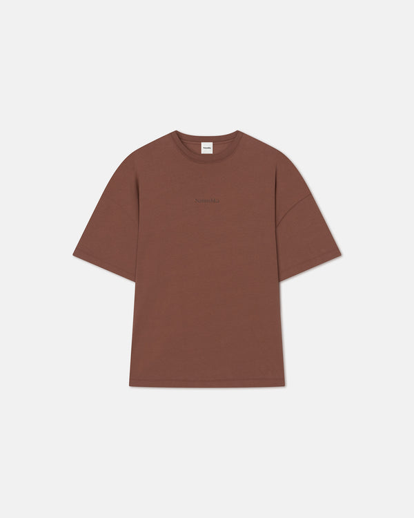 nanushka Wren - Printed Cotton-Jersey T-Shirt - Rust/Poppyseed Cake