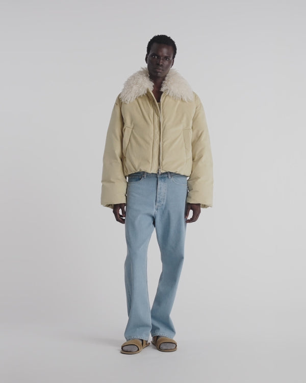 Nanushka Zacharie - Alt-Suede And Faux-Fur Jacket - Beige/Creme