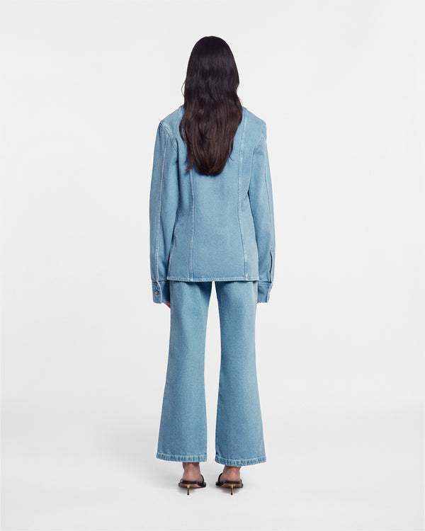 Nanushka Zoey - Cropped Kick-Flare Jeans - Eco Light Wash