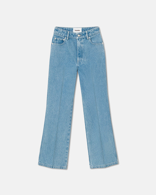 Nanushka Zoey - Cropped Kick-Flare Jeans - Eco Light Wash